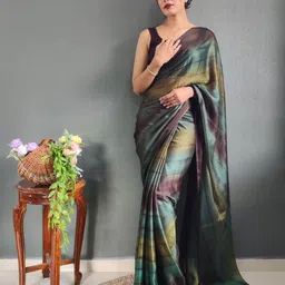 Rangtulika Ethnics Striped Zari Poly Georgette Ready to Wear Saree-picture-37