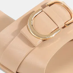 LEMON & PEPPER Women Square Open Toe Flats with Buckles image 4