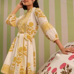 Jaipur Morni Ethnic Motifs Print Fit & Flare Dress image 5