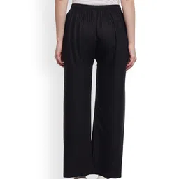Castle Women Black Straight Solid Palazzos image 4