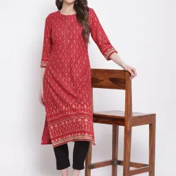 Cantabil Maroon Printed A Line Kurta image 4