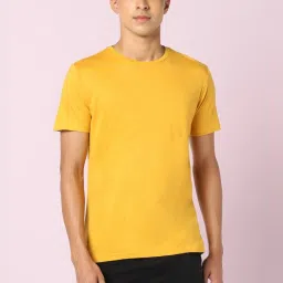 Ajile by Pantaloons Mustard Cotton Slim Fit Lounge T-Shirt image 1