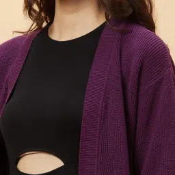 Being Human Purple Self Design Long Shrug image 5