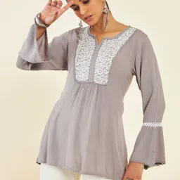 Soch Grey Embroidered Tunic image 1