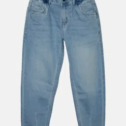 Kiddopanti Kids Light Blue Solid Jeans image 1