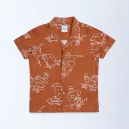 HOP Kids by Westside Brown Skater-Themed Shirt-picture-18