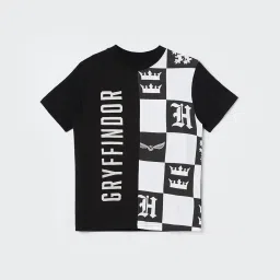 Fame Forever by Lifestyle Kids Black & White Printed Regular Fit T-Shirt image 1