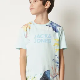 Jack & Jones Junior Light Blue Printed T-Shirt image 1