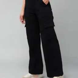 DOLCE CRUDO Black Flared Fit High Rise Stretchable Jeans image 3