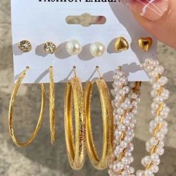 Karatcart Gold-Plated Set Of 6 And Fashion Hoop Earrings for Women - Set of 6-picture-44