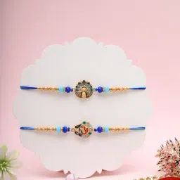 Aapno Rajasthan Gold Handcrafted Ethnic Casual Rakhi with Roli Chawal & Greetings Card-picture-40