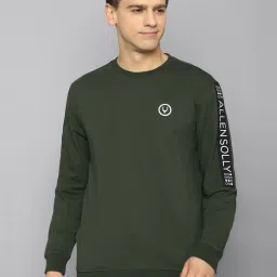 Allen Solly Green Cotton Regular Fit Printed Sweatshirts image 1