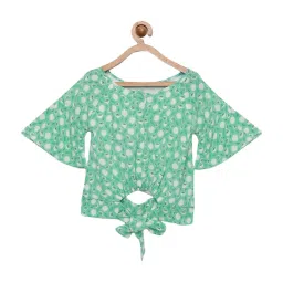 Tiny Girl Kids Green Printed Top image 2