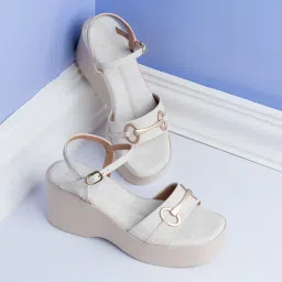 Inc.5 Women's Cream Ankle Strap Sandals image 1