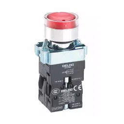 DELIXI ELECTRIC LAY5SBW Series Push Button Switch LED Illuminated White 1NO + 1NC, LAY5sBW31M5 image 1