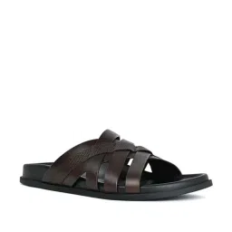 Aldo Men's Brown Cross Strap Sandals-picture-18