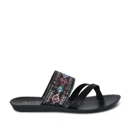 Aurelia Women's Black Toe Ring Sandals image 1