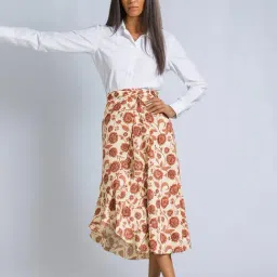 VIRGIO Multi Color Flared Fit Floral Skirt image 2