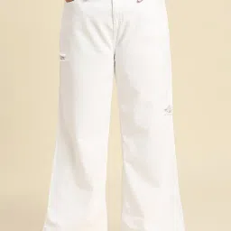 High Star White Relaxed Fit High Rise Plus Size Jeans image 1