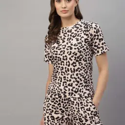 SELVIA Peach & Black Printed Co-Ords Set image 1