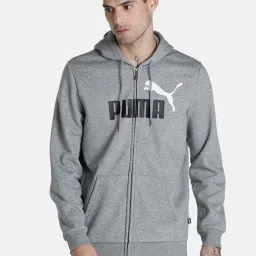 Puma Essentials Grey Full Sleeves Hooded Sweatshirt-picture-39