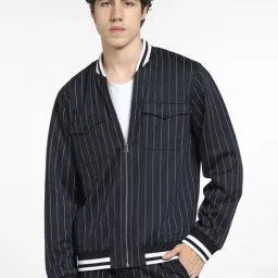 Jack & Jones Navy Full Sleeves Mandarin Collar Jacket-picture-37