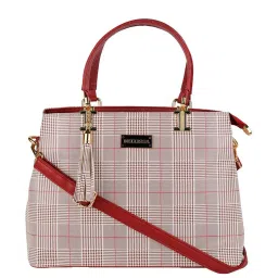 Bellissa Maroon Striped Medium Handbag image 1