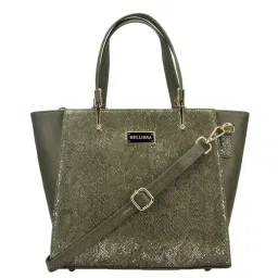 Bellissa Green Textured Medium Snakeskin Handbag image 1