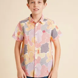 Jack & Jones Junior Boys Multicolor Abstract Regular Fit Shirt image 1