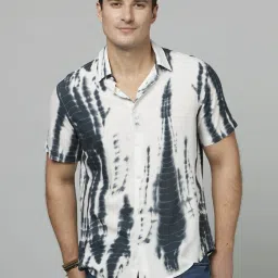celio celio* White Regular Fit Tie-Dye Shirt image 1