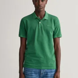 GANT Green Cotton Regular Fit Polo T-Shirt image 1