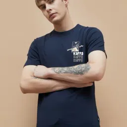 Kappa Blue Regular Fit Printed T-Shirt-picture-24