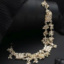 Priyaasi Floral Pearl White Matha Patti image 1