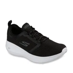 Skechers Men's GO RUN FAST - Black White Running Shoes image 2
