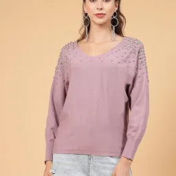Mafadeny Mauve Embellished Sweater image 1