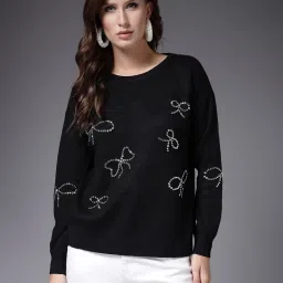 Mafadeny Black Embellished Sweater image 1