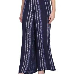 Aditi Wasan Blue Regular Fit Elasticated Pants image 3