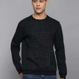 Allen Solly Black Cotton Regular Fit Printed Sweatshirts image 1