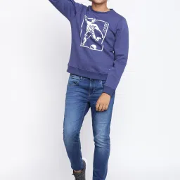 Lil Tomatoes Kids Purple Printed Full Sleeves Sweatshirt image 5