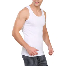 Jockey 8823 Cream Super Combed Cotton Rib Sleeveless Vest with Stay Fresh Properties - Pack of 2 image 3