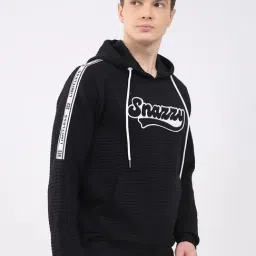 Rock.It Black Regular Fit Embroidered Hoodie image 4