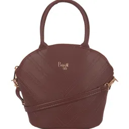 Baggit Brown Textured Extra Small Bowling Bag image 1