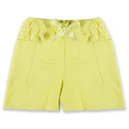 Kiddopanti Kids Light Yellow Solid Shorts image 1