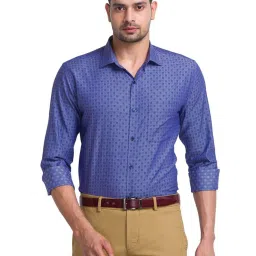 Park Avenue Blue Slim Fit Printed Shirt image 1