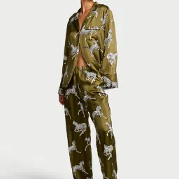 Victoria's Secret Glazed Satin Nightsuit Green-image-11