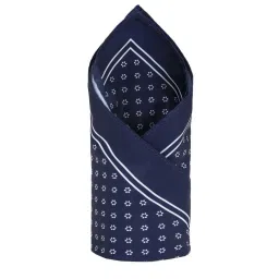 Louis Philippe Navy Printed Pocket Square image 1