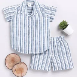 Clt.s Kids Blue Striped Shirt with Shorts image 1