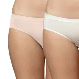 Triumph White & Beige Plain Panties - Pack Of 2 image 1