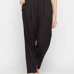 Clovia Black Printed Pyjamas image 1