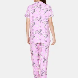 Coucou by Zivame Lilac Printed Shirt With Pyjamas image 2
